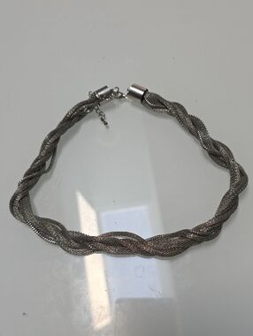 Braided Mesh Silver Necklace for Women